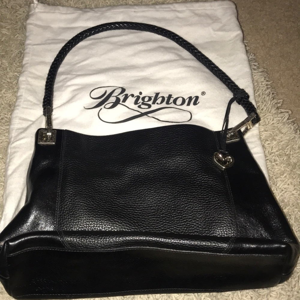 EUC black leather Brighton shoulder bag